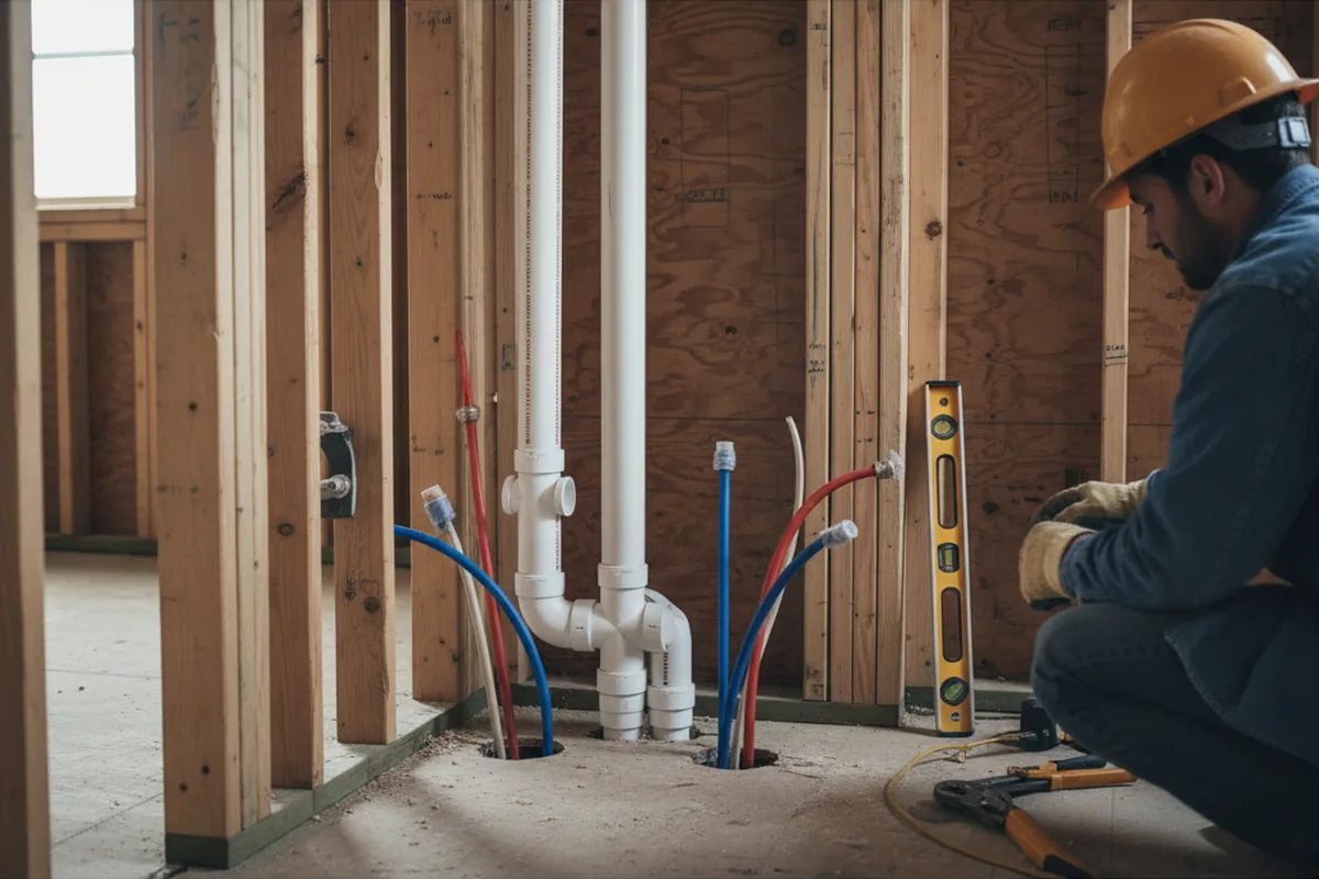 Drain and supply rough-in during Garbage Disposal Repair in Grafton